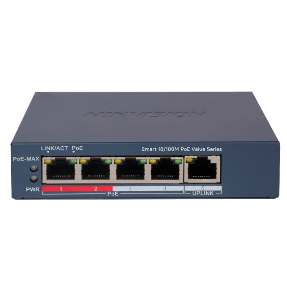 Hikvision - Switch PoE – 4 ports PoE+ + 1 uplink Hikvision