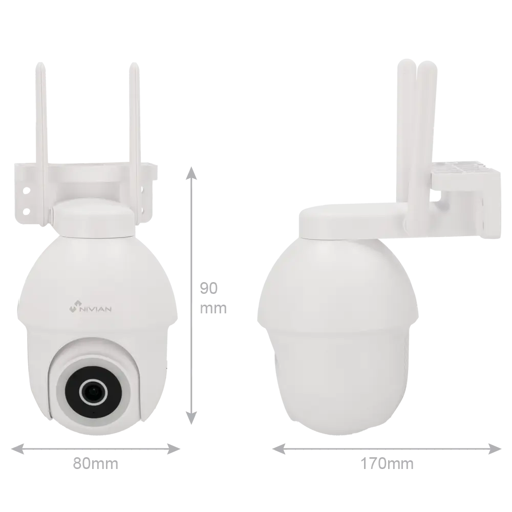 Nivian - Caméra intelligente Nivian 2.5K 4MP Wi-Fi Sécurité Max