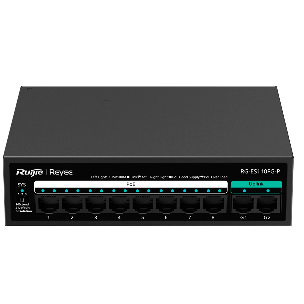 Reyee - Switch de bureau  – 8 ports RJ45 + 8 ports PoE